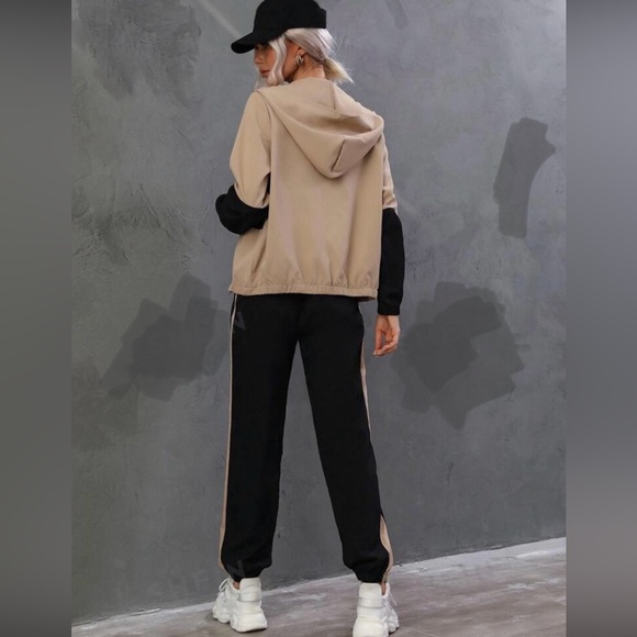 Tan and black two piece set track suit. NWOT. - Picture 4 of 4